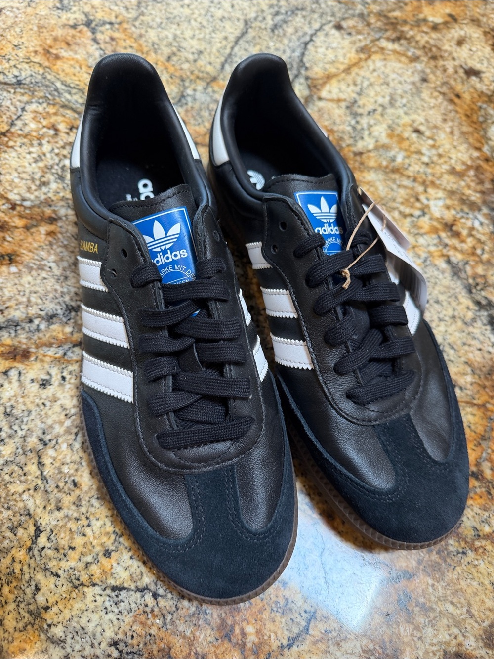 adidas Samba Black with White Stripes Sneakers